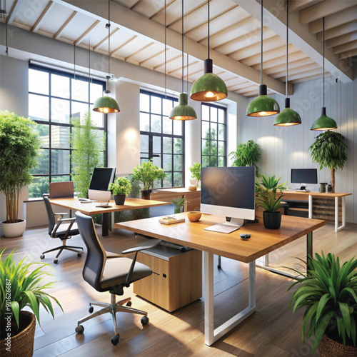 modern office interior with table