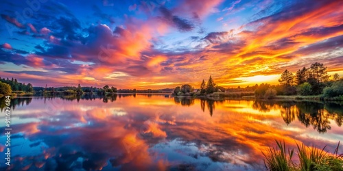 Lake Reflections at Sunset, Water , Landscape , Nature , Outdoors