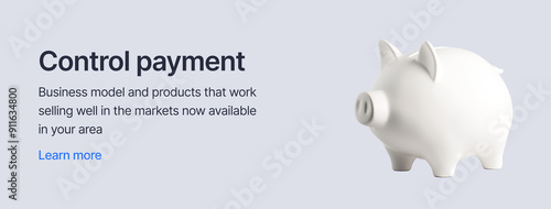 Banner with piggy bank