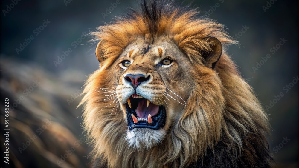 The Majestic Roar A Close-up Portrait of a Lion with a Full Mane, lion , wildlife , portrait , animal The Majestic Roar A Close-up Portrait of a Lion with a Full Mane, lion , wildlife , portrait , animal