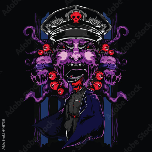 vector death soldier skull monster