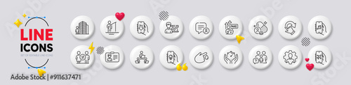 Success business, Agent and Blood donation line icons. White buttons 3d icons. Pack of Download app, Flight mode, Music app icon. Timer, Chat bubble, Fake internet pictogram. Vector