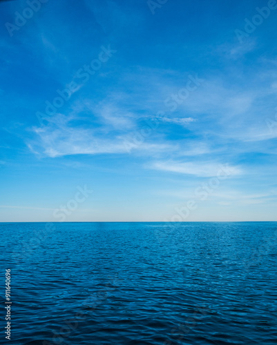 Landscape beautiful summer season vertical horizon look view tropical shore open sea cloud clean blue sky background calm nature ocean wave water nobody travel at Koh Muk Trang Thailand sun day time