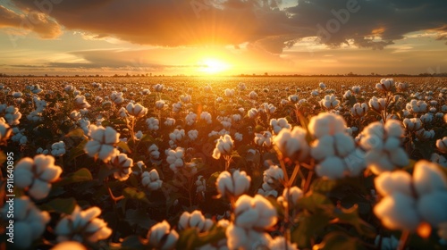 Cotton Field Sunset