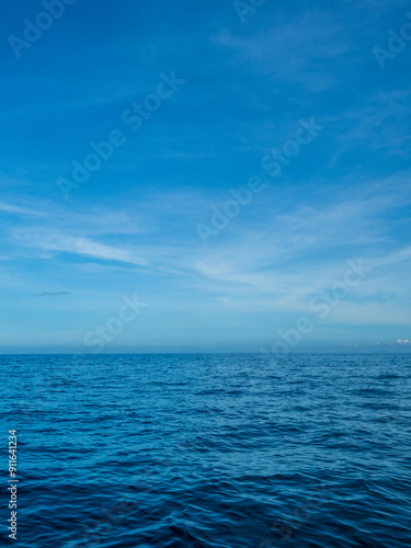 Fototapeta Naklejka Na Ścianę i Meble -  Landscape beautiful summer vertical horizon look view tropical shore open sea beach cloud clean  blue sky background calm nature ocean wave water nobody travel at Koh Muk Trang Thailand sun day time