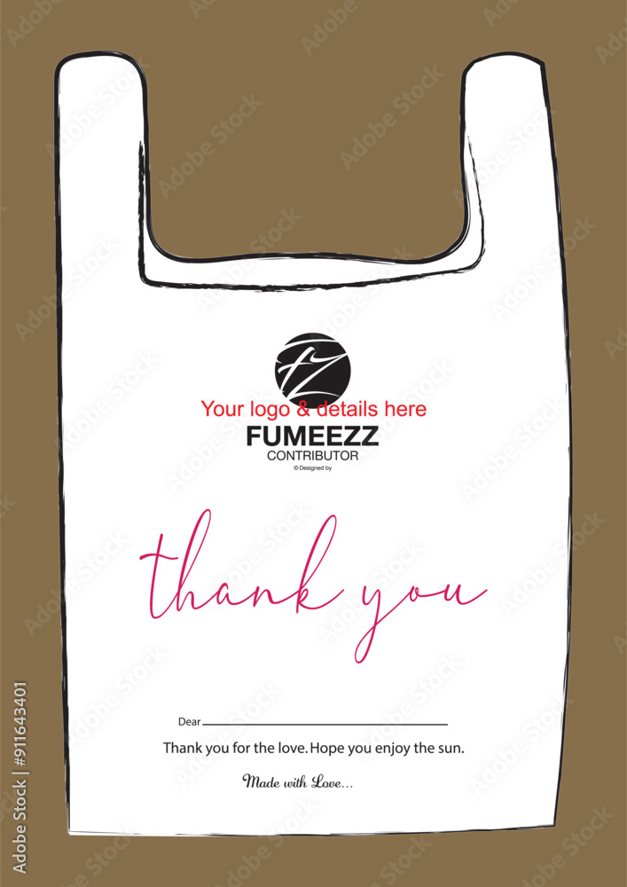 Naklejka premium THANK YOU CARD DESIGN TEMPLATE VECTOR. THANK YOU COMPLIMENT CARD DESIGN TEMPLATE.
