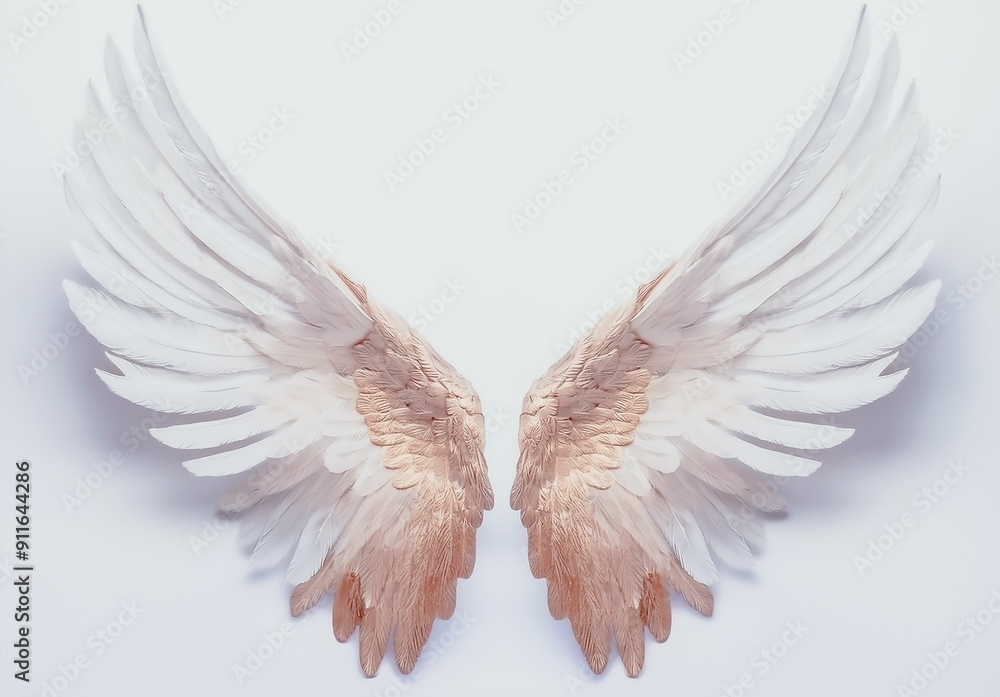 Fototapeta premium Angel wings, 天使の羽根, generated by AI.