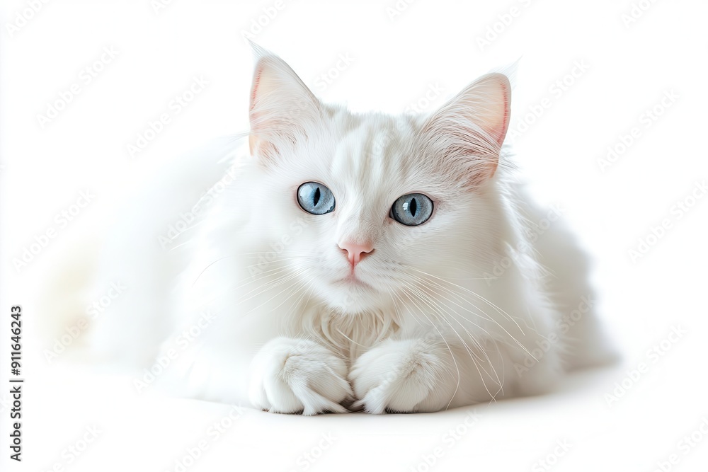 playful white cat with bright eyes and a mischievous expression isolated on a pure white background showcasing feline charm and personality playful white cat with bright eyes and a mischievous expression isolated on a pure white background showcasing feline charm and personality