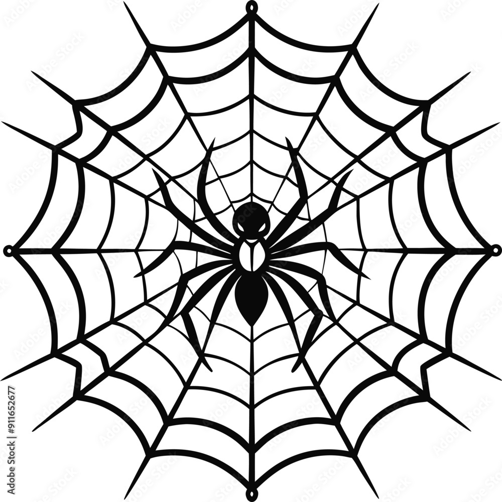 Obraz premium Free Spider web Black and white