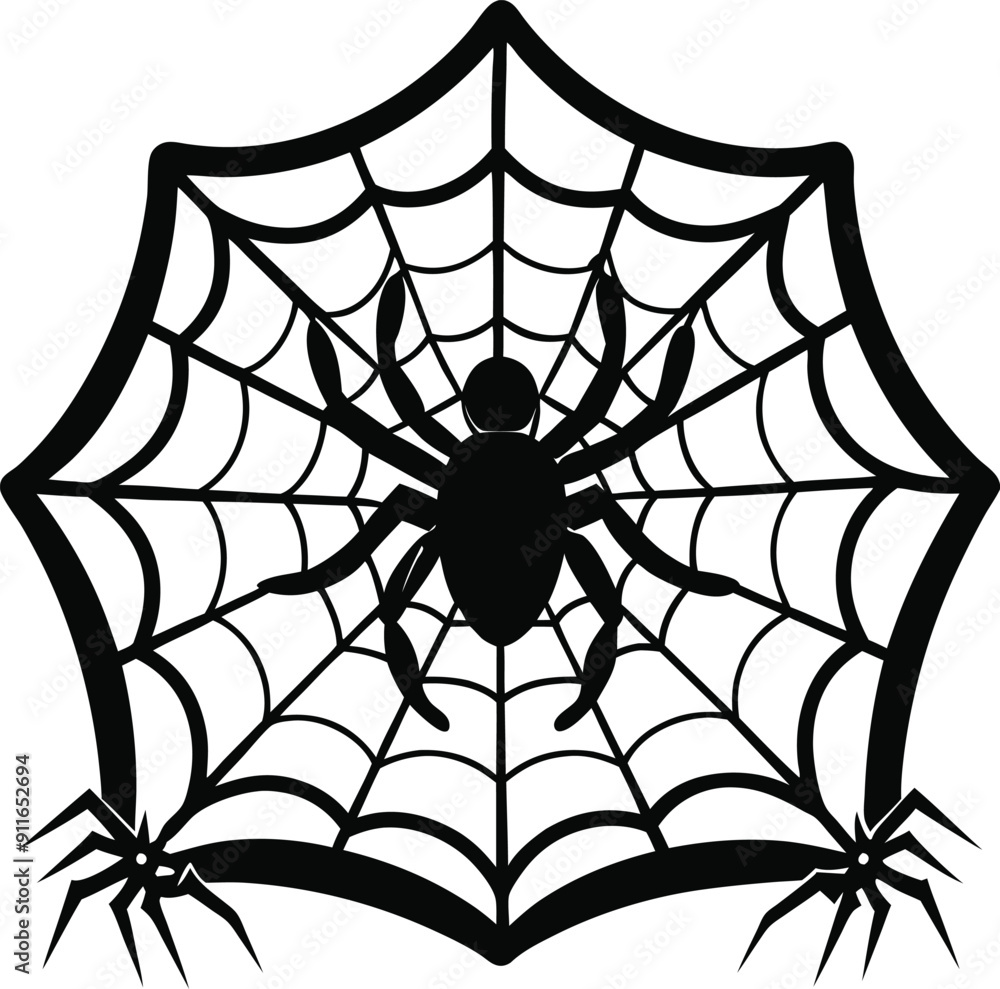 Obraz premium Free Spider web Black and white