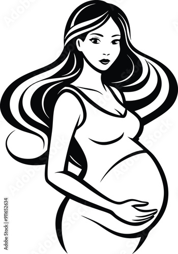 silhouette of pregnant woman