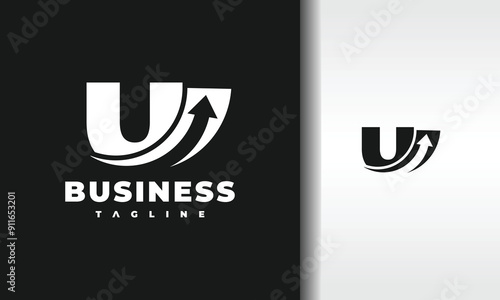 letter U arrow up logo