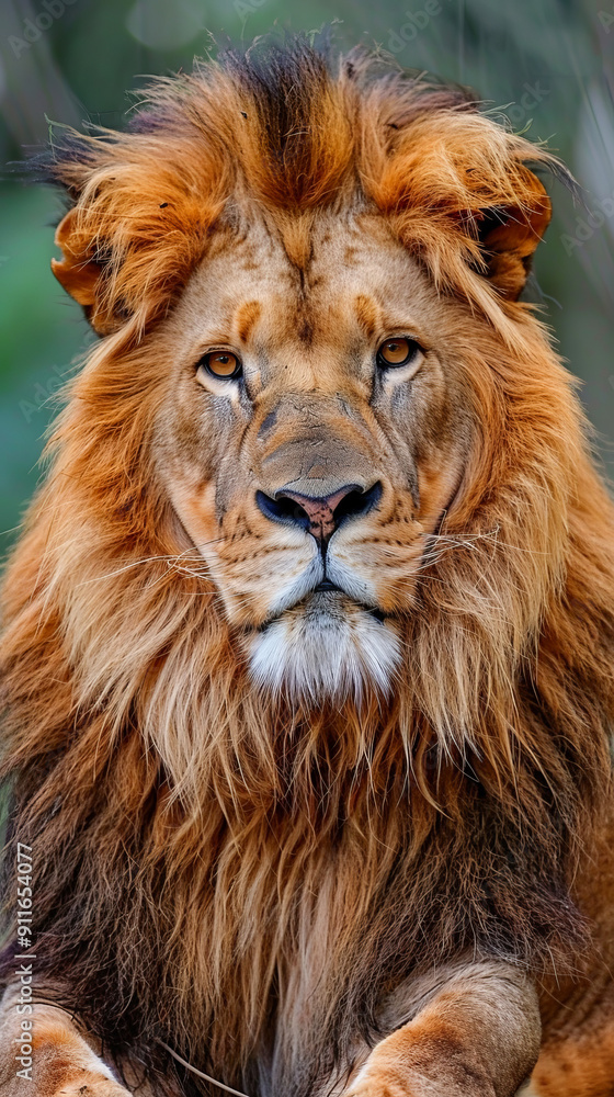 Close-Up Portrait of a Majestic Lion with Fierce Eyes Close-Up Portrait of a Majestic Lion with Fierce Eyes