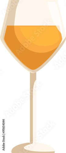 Sophisticated glass is filled with white wine, ready to be enjoyed