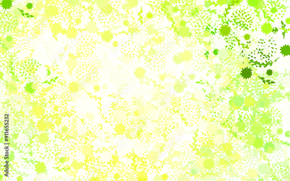 Light Green, Yellow vector natural artwork with flowers, roses. Light Green, Yellow vector natural artwork with flowers, roses.