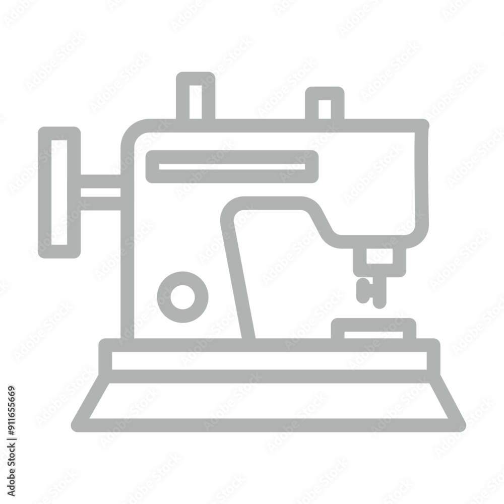 Sewing Machine Vector Line Grey Icon Design Sewing Machine Vector Line Grey Icon Design