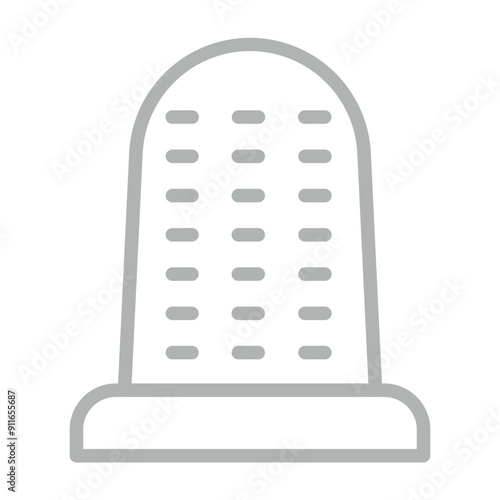 Thimble Vector Line Grey Icon Design