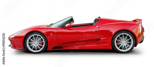Roadster sport car side view isolated on white background.