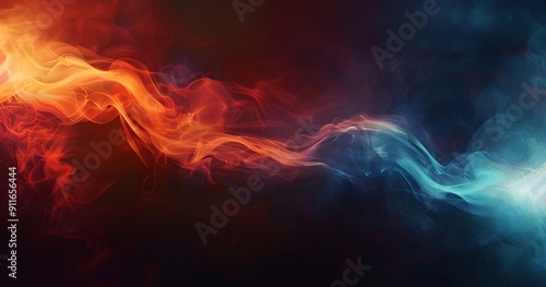 Abstract Red and Blue Smoke