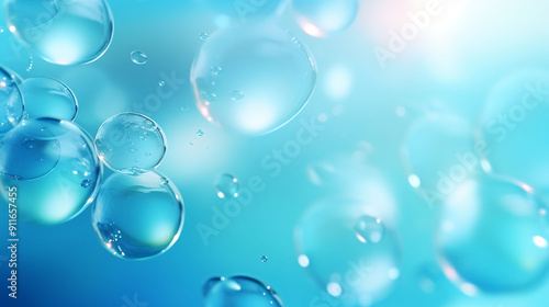 Cyan Water Bubble Background Offering a Cool and Refreshing Look 