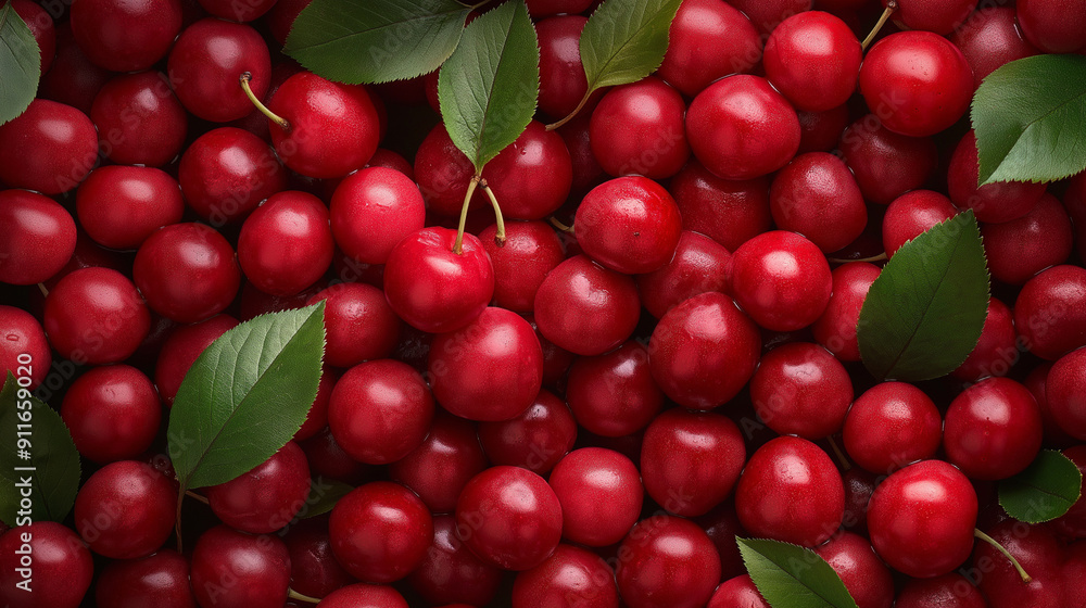 Obraz premium close up of background filled with cherries 
