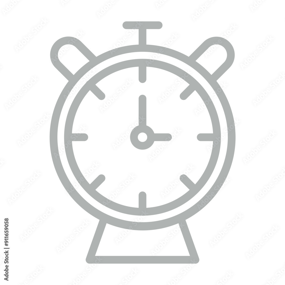 Clock with checkmark Vector Line Grey Icon Design Clock with checkmark Vector Line Grey Icon Design