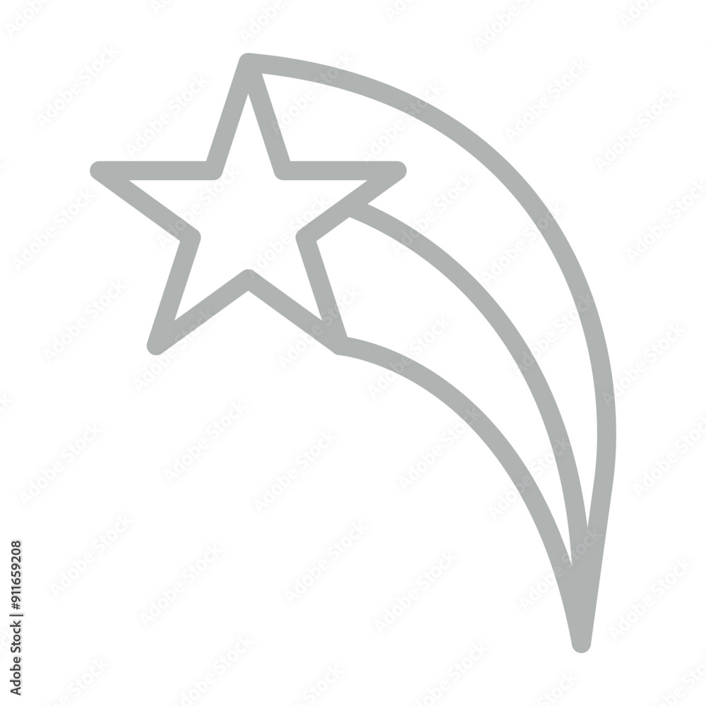 Shooting star Vector Line Grey Icon Design Shooting star Vector Line Grey Icon Design
