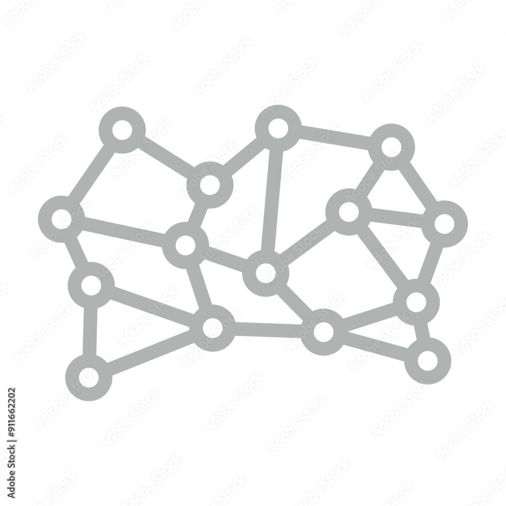 Connecting Dots Vector Line Grey Icon Design Connecting Dots Vector Line Grey Icon Design