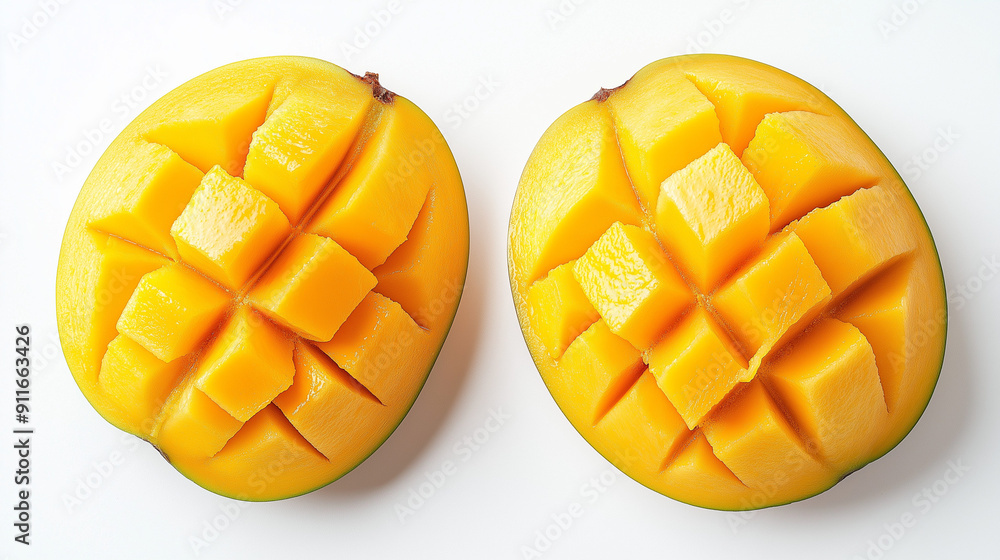 sliced mango isolated on white background sliced mango isolated on white background