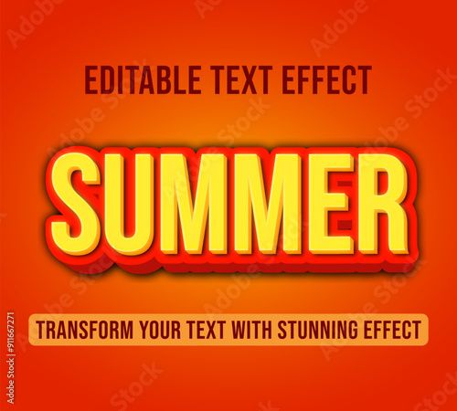 Editable text effects with summer 3d theme, Customizable and Ready to Use.