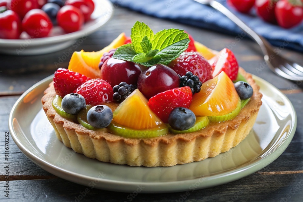 fruit tart with berries fruit tart with berries