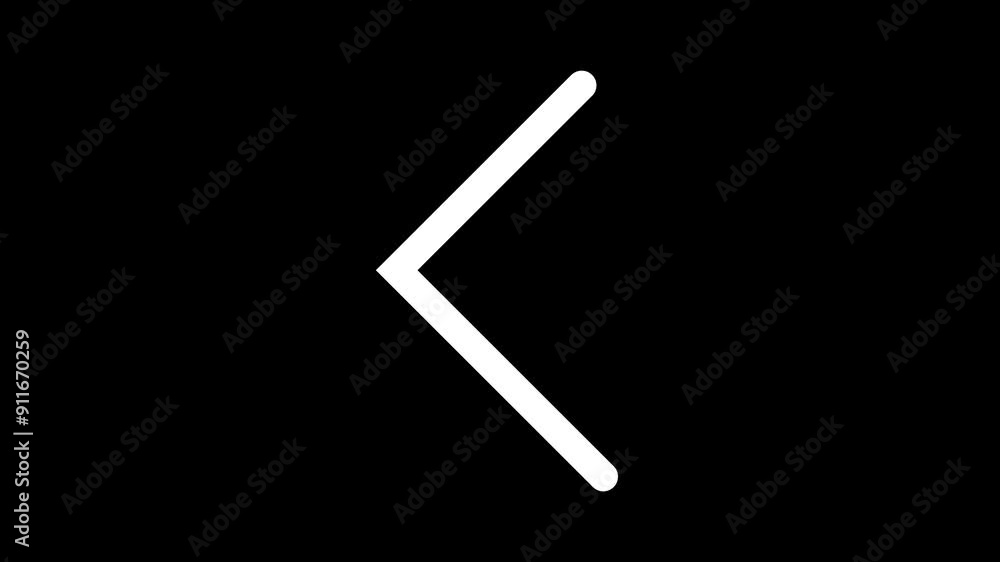 white color a moving arrow pointing to the left. arrow pointing right to left direction on black background loop animation.4k white color a moving arrow pointing to the left. arrow pointing right to left direction on black background loop animation.4k