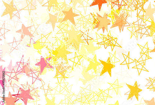 Light Red, Yellow vector layout with bright stars.