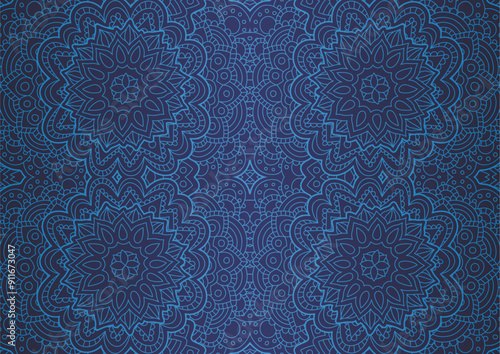 Blue art with abstract seamless blue pattern