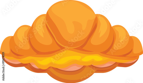 Delicious, freshly baked croissant filled with cream cheese, perfect for a tasty breakfast or snack