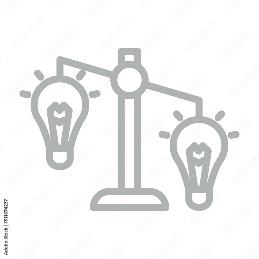 Idea Prioritization Vector Line Grey Icon Design Idea Prioritization Vector Line Grey Icon Design