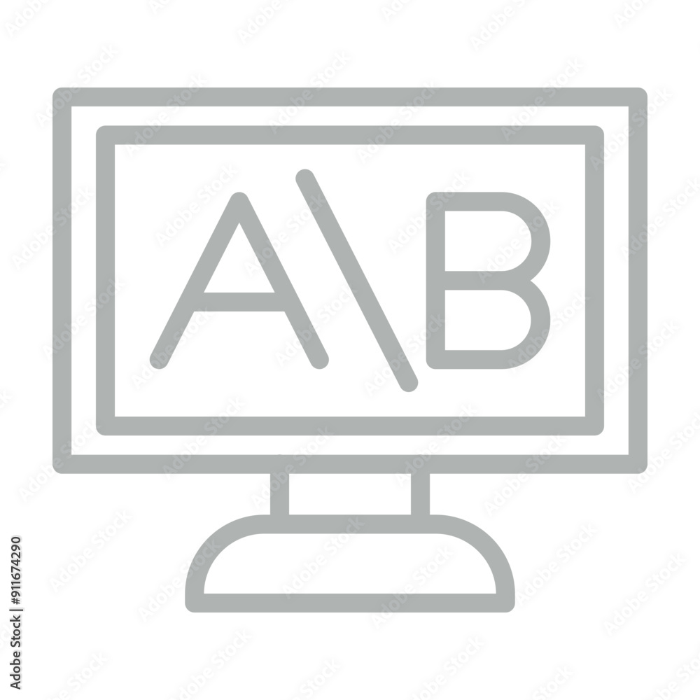 A/B Testing Vector Line Grey Icon Design A/B Testing Vector Line Grey Icon Design