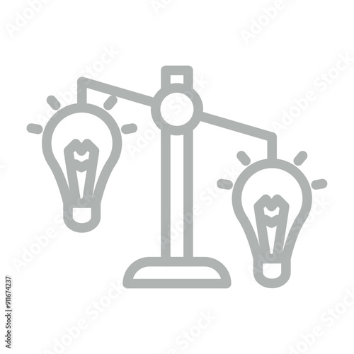 Idea Prioritization Vector Line Grey Icon Design