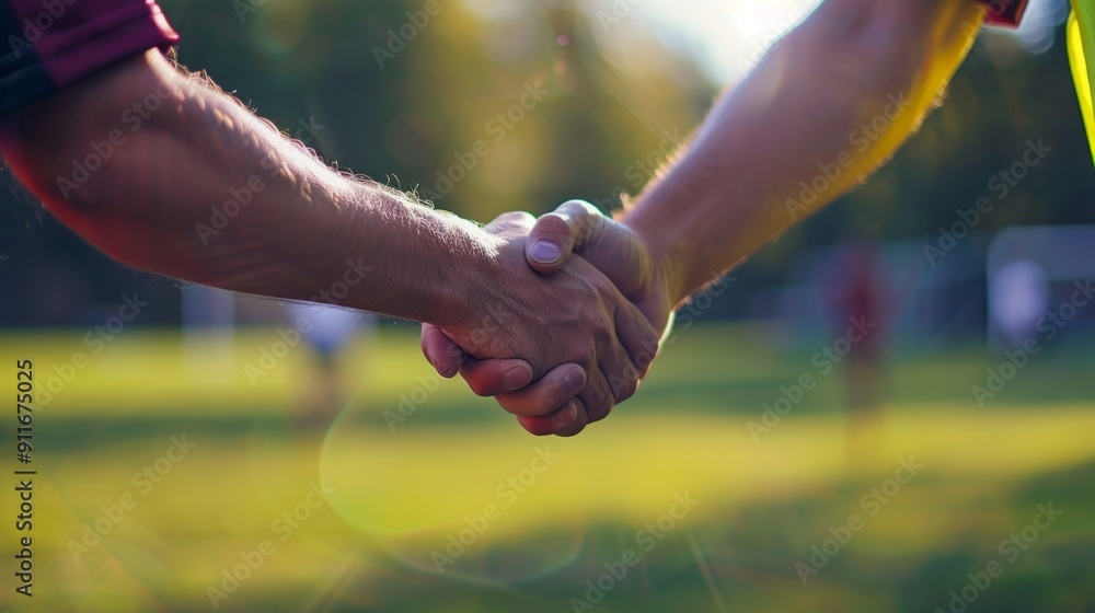 Challenge of men, handshake, rugby team, fitness training, outdoor sports collaboration. Cooperation, introduction, thank you, welcome, and athletic handshake Challenge of men, handshake, rugby team, fitness training, outdoor sports collaboration. Cooperation, introduction, thank you, welcome, and athletic handshake