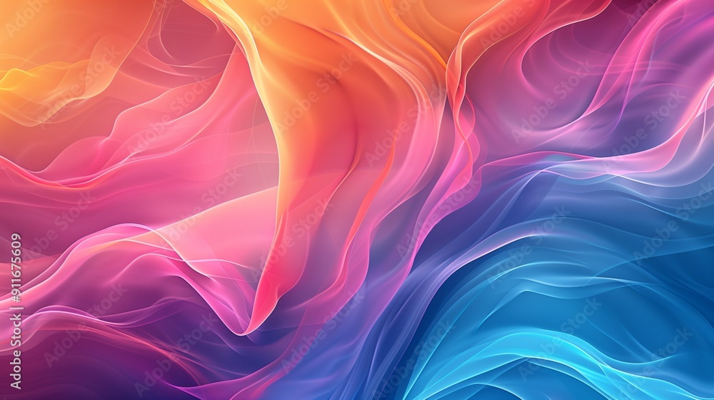 Obraz premium Abstract colorful wave background for design created with generative AI technology