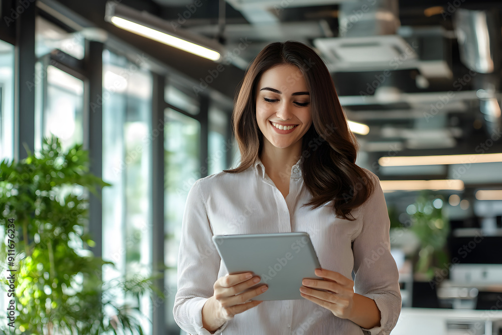 Fototapeta premium young smiling successful business woman