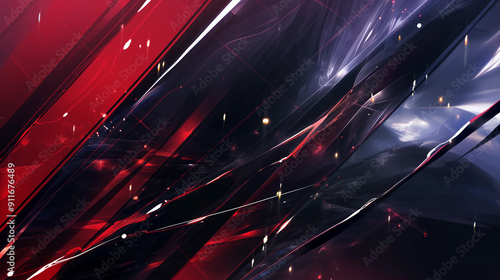 A red and black abstract image with a lot of lines and shapes A red and black abstract image with a lot of lines and shapes