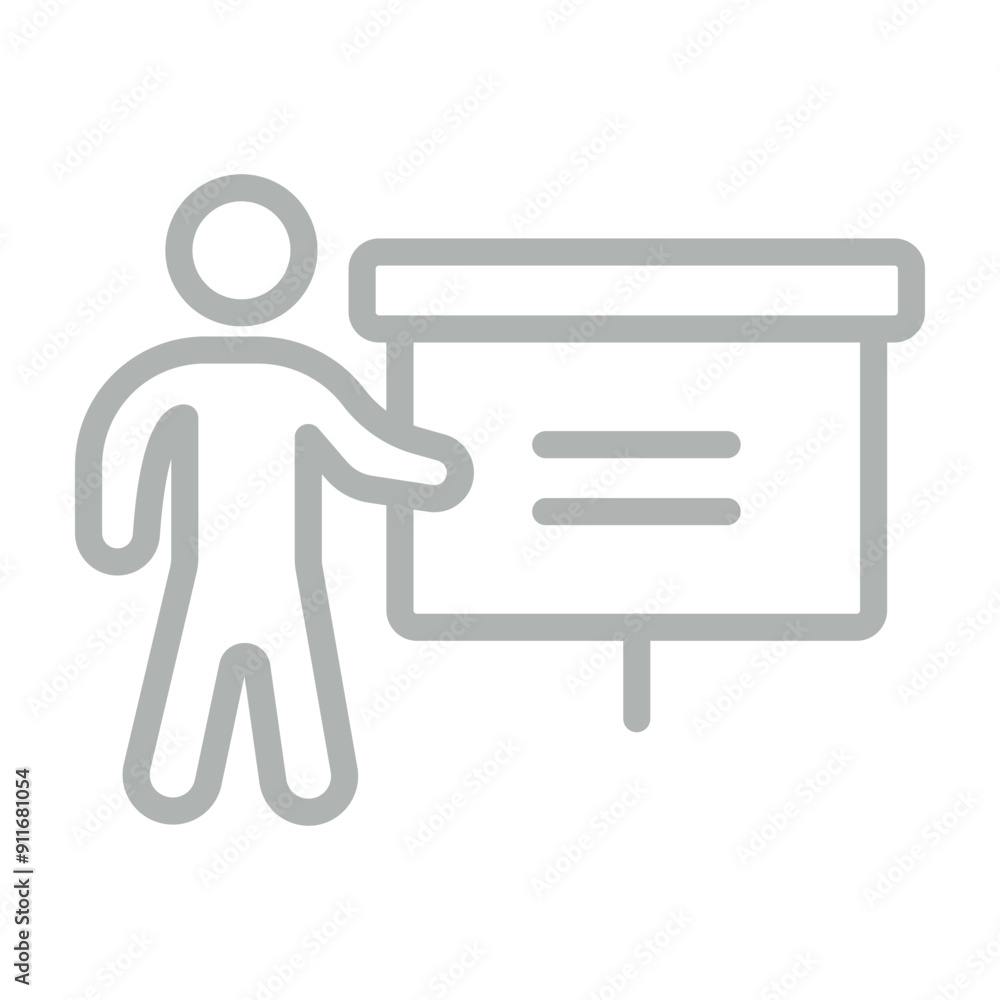 Presentation Vector Line Grey Icon Design Presentation Vector Line Grey Icon Design