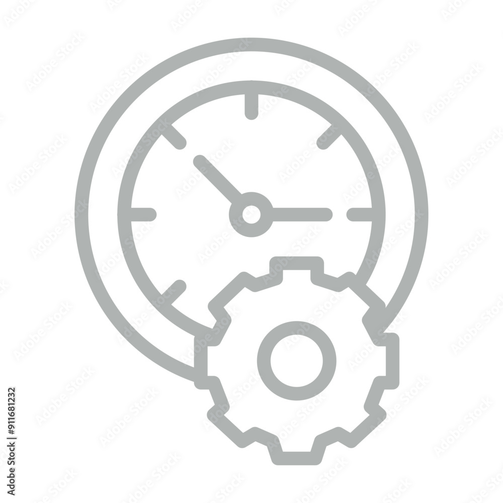 Time Management Vector Line Grey Icon Design Time Management Vector Line Grey Icon Design