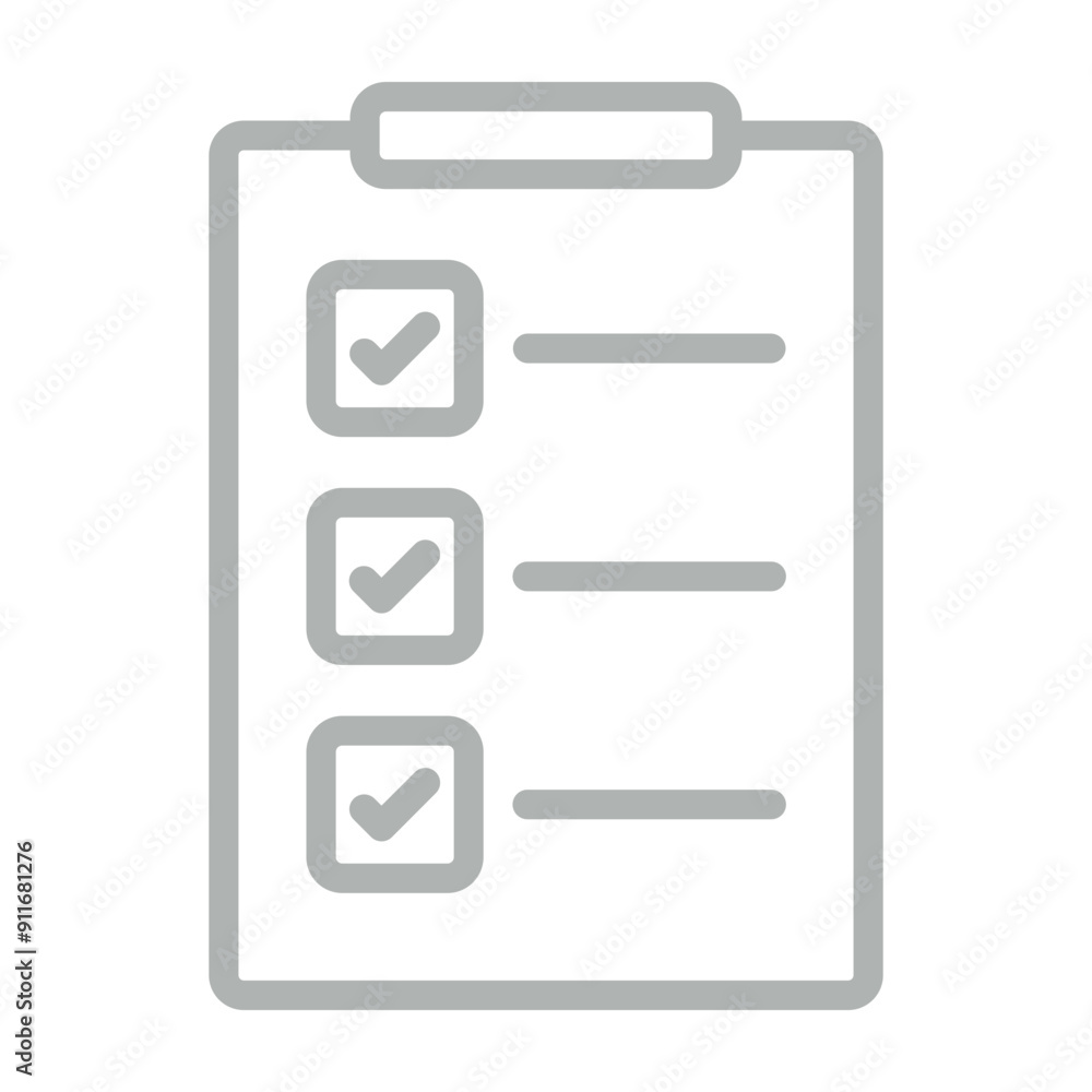 Checklist Vector Line Grey Icon Design Checklist Vector Line Grey Icon Design