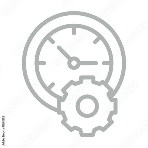 Time Management Vector Line Grey Icon Design