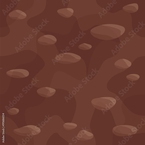 Brown seamless pattern with dirt and stones