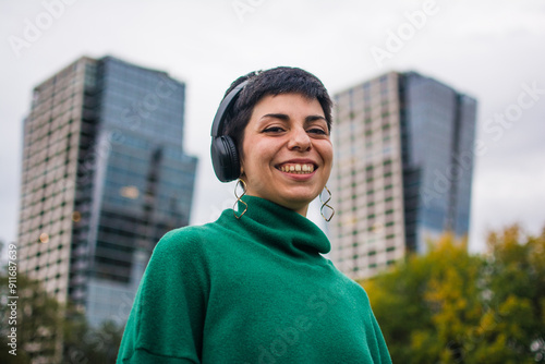 Happy latina woman outdoors portrait