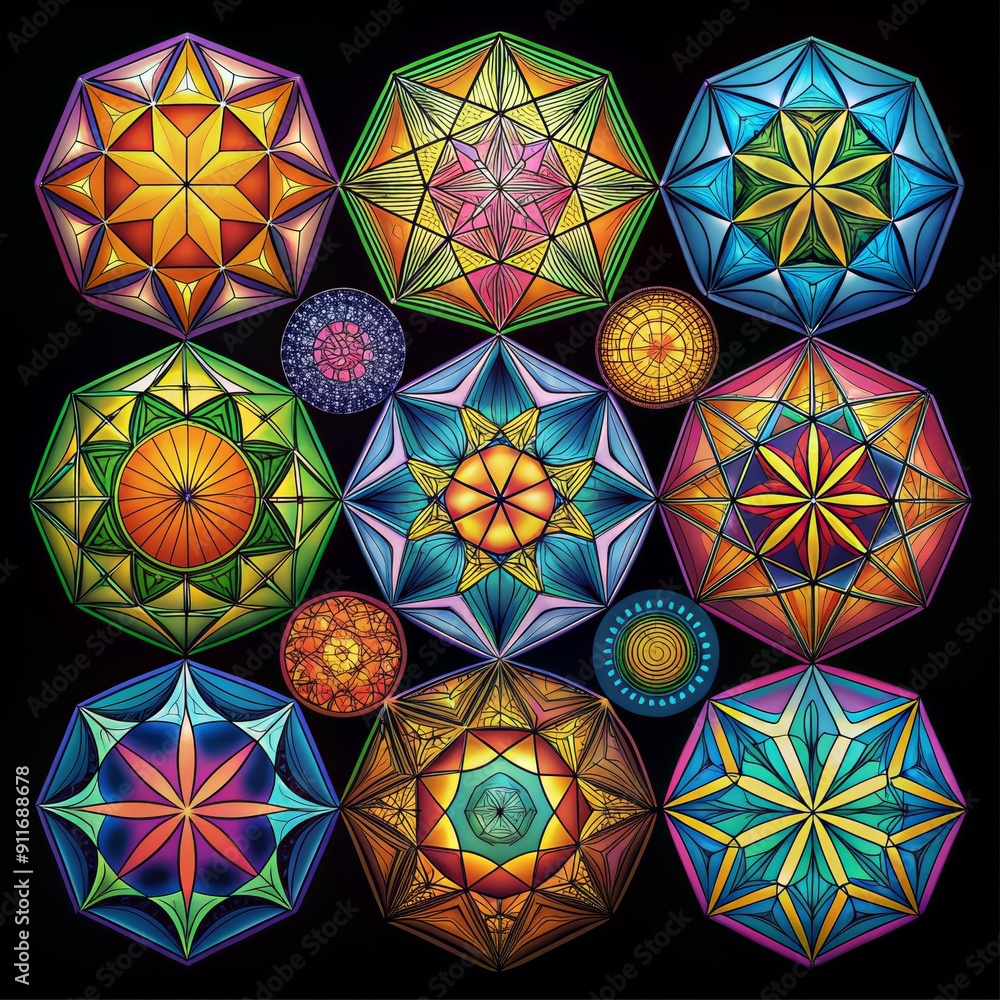 Kaleidoscope of Colors A Digital Mosaic of Geometric Shapes, Colorful, Abstract, Pattern, Design Kaleidoscope of Colors A Digital Mosaic of Geometric Shapes, Colorful, Abstract, Pattern, Design