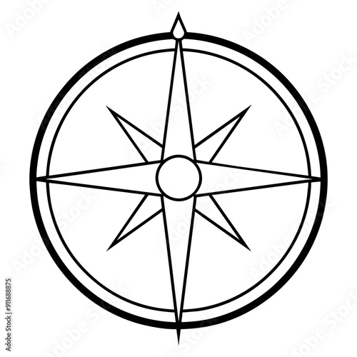 Simple compass rose isolated icon. Vector illustration